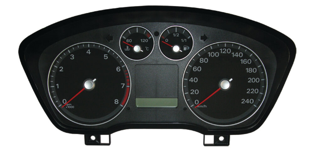 Ford Focus Mk2 and C-Max Visteon instrument cluster of the type repaired mobile by DashTech Services
